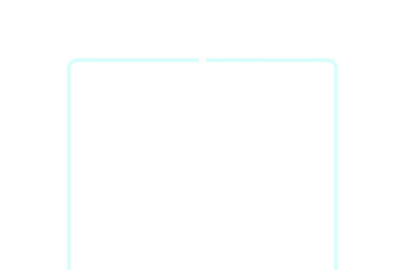 Rechteckiger Pad für Fahrzeuge mit abgerundeten Ecken und blauem Rand auf schwarzem Hintergrund.