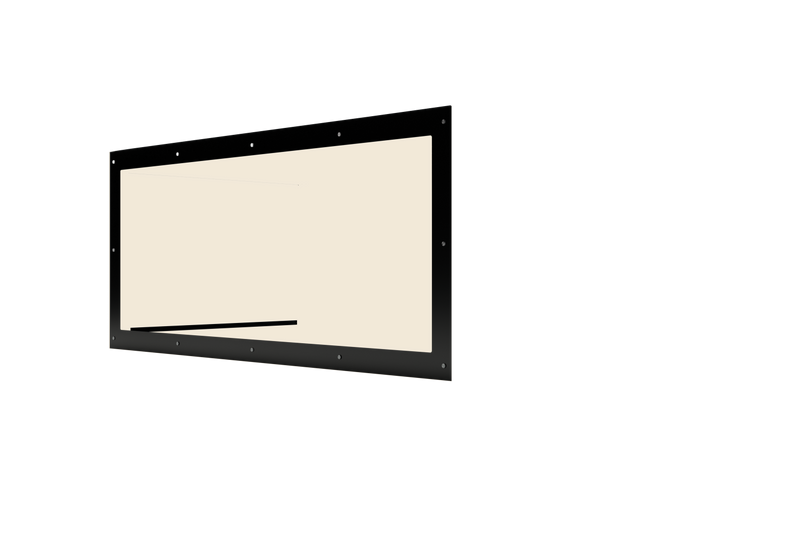 Rechteckiges Fahrzeugpad mit schwarzem Rahmen und beigefarbenem Innenbereich aus Metall, leicht geneigt dargestellt.