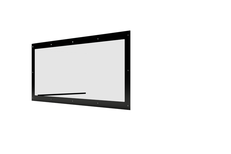 Schwarzes, rechteckiges Fahrzeugpad mit mehreren Schraubenlöchern an den Kanten.