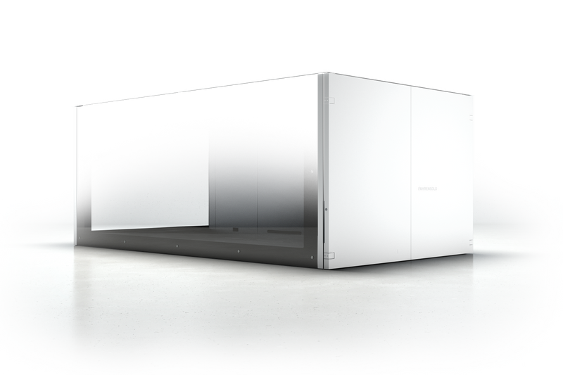 Rechteckiges Fahrzeugpad in einem modernen Design auf hellem Boden.