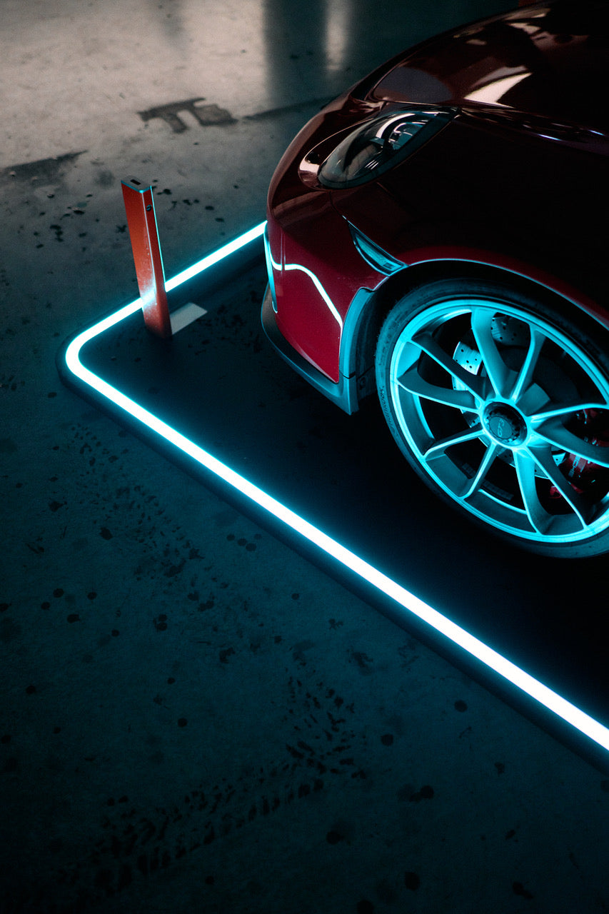 GuardPad locking bolt at the wheel of a sports car